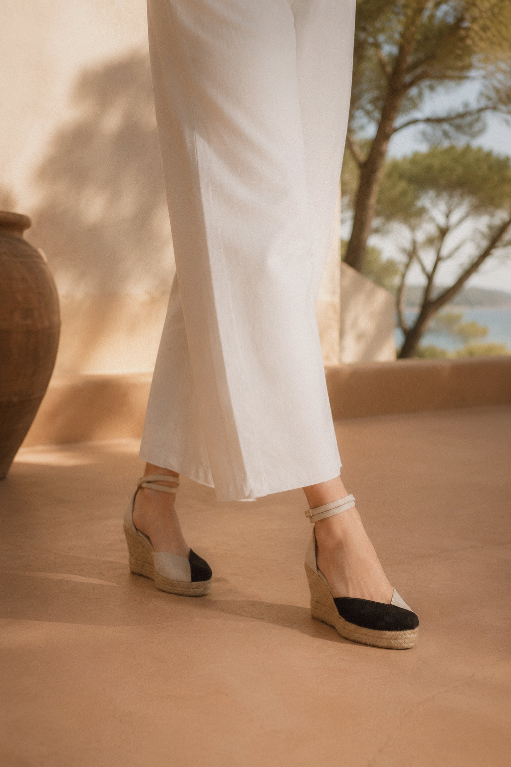 The Workshop - Two - Tone Closed - Toe Espadrille Wedges